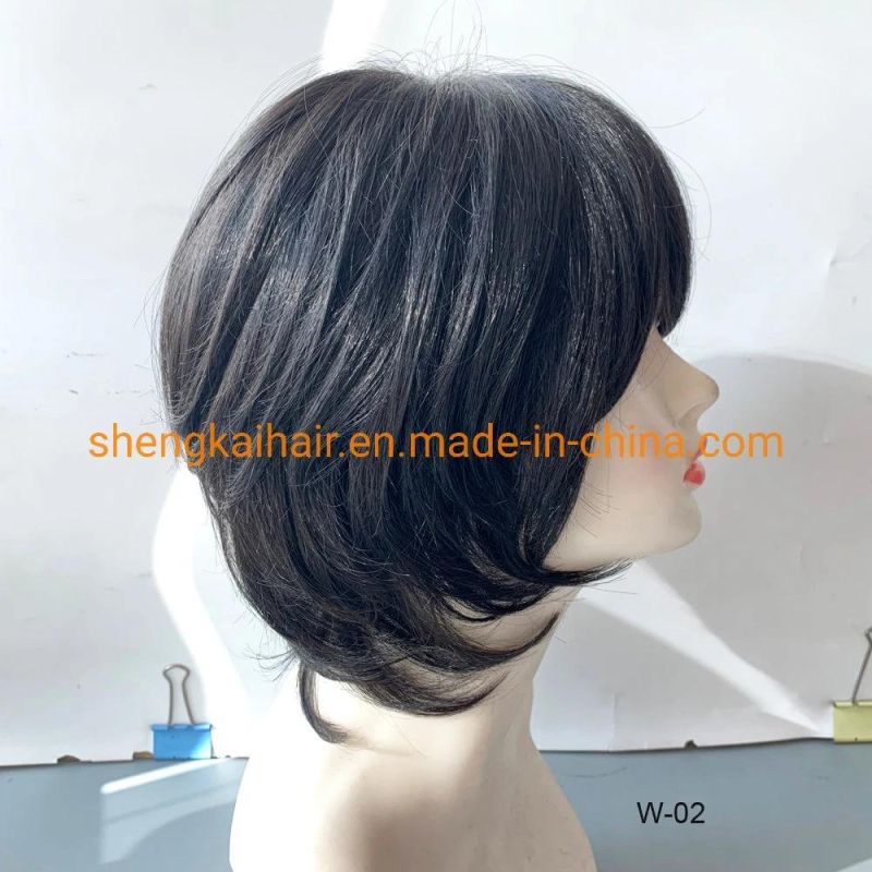 Wholesale Human Hair Synthetic Hair Mix Women Short Hair Wig