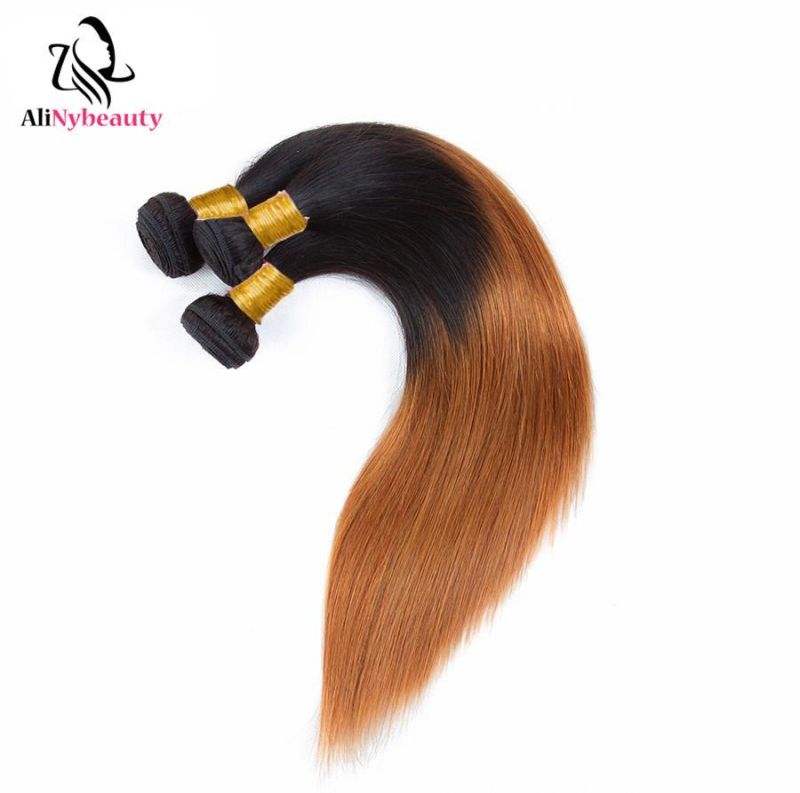 Ombre 1b/30 Brazilian Human Virgin Hair Natural Straight Remy Hair Weft