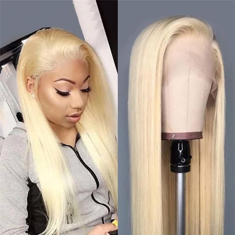100% Cuticle Aligned Virgin Brazilian Human Hair Lace Front Wig with Baby Hair, Remy 613 Transparent Lace Frontal Human Hair Wig