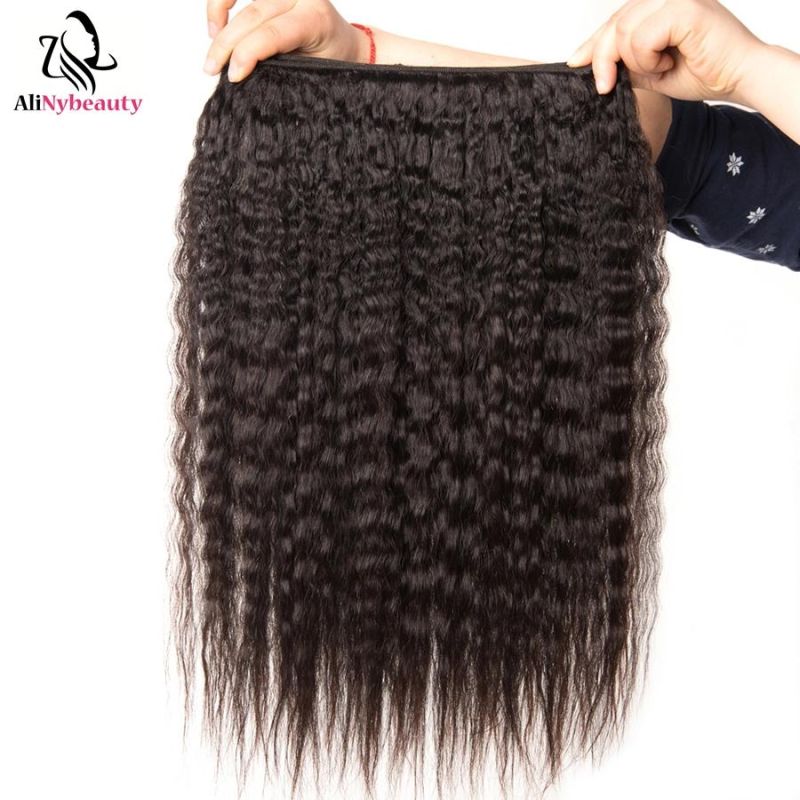 Kinky Straight Human Hair Lace Front Wig with Baby Hair