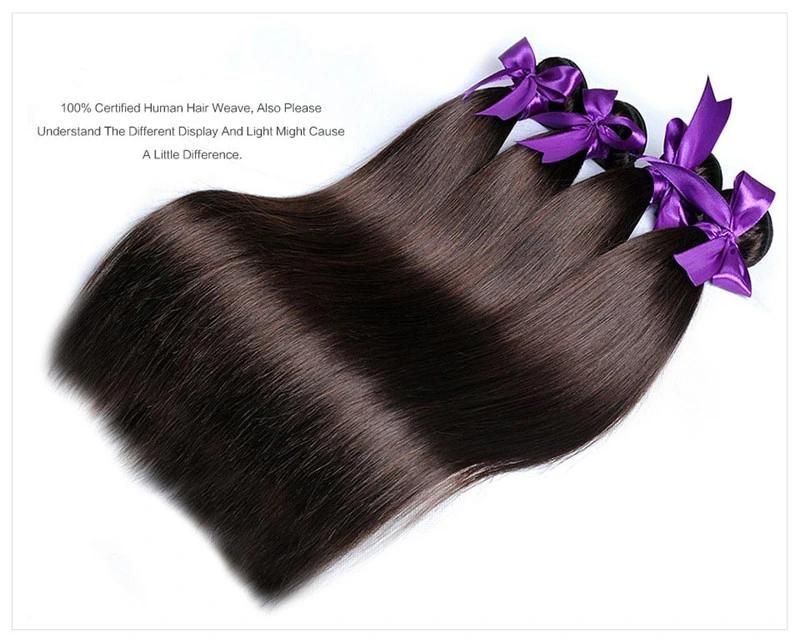 Brazilian Hair Weave Bundles Color 4 Light Brown Non-Remy Human Hair Extensions