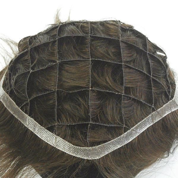 Single PE Line 3cmx3cm Integration Natural Human Hair Toupee