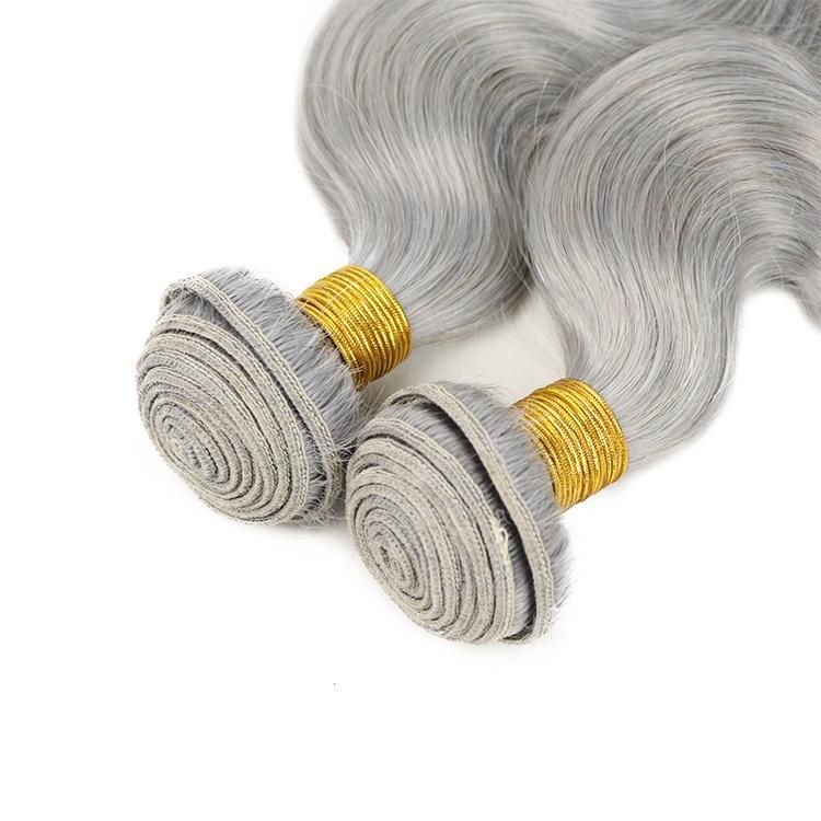 Wholesale Cheap Brazilian Hair Weave Remy Hair Bundles Extensions #Grey