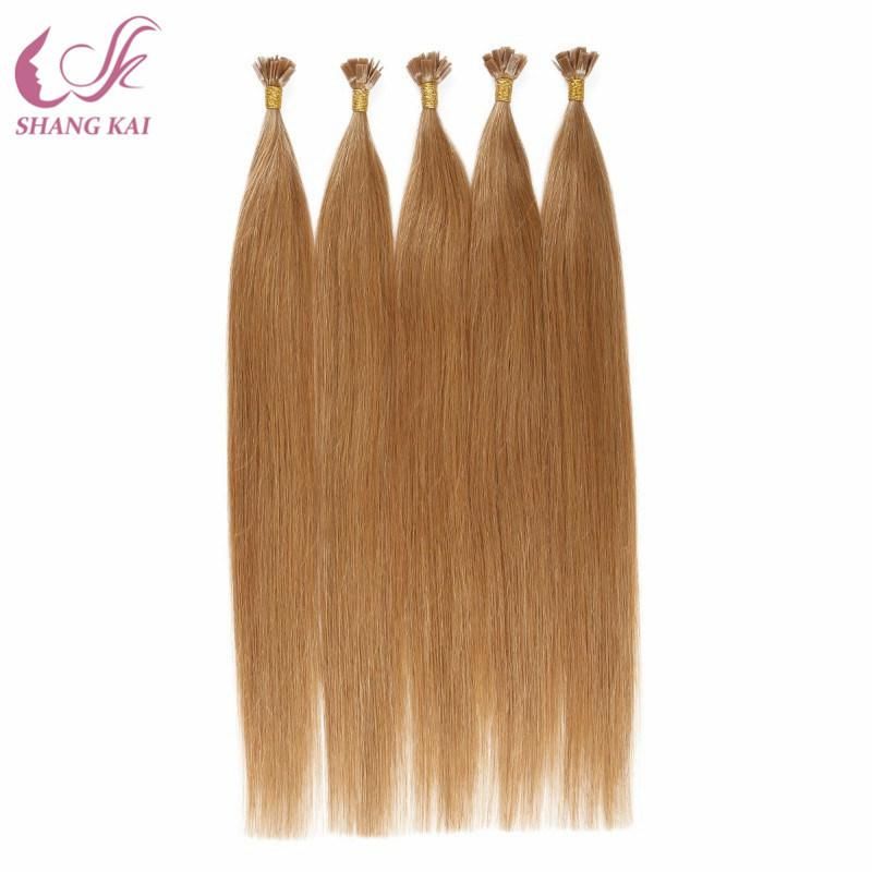 China Human Hair Raw Indian Hair Honey Blonde Pre Bonded Keratin Flat Tip Virgin Hair Bundles