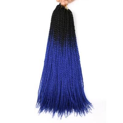 Wholesale Dreadlocks Ombre Blue Synthetic Crochet Braiding Senegalese Twist Hair Extension 24&quot;