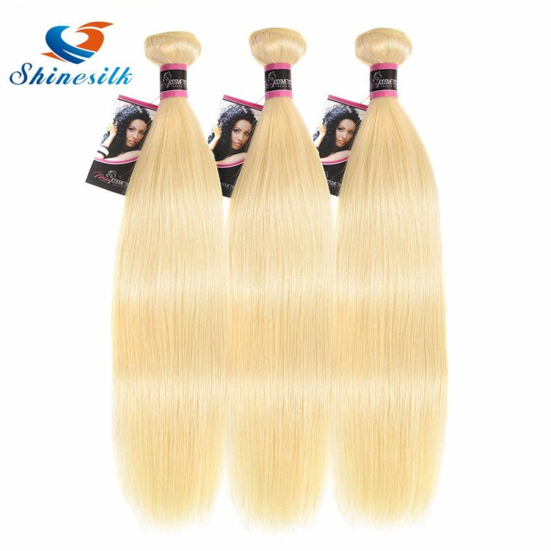 Women Hair #613 Ombre Blonde Hair Bundles 3PC 8inch-26inch None Dark Roots with #613 Straight Hair Weave Brazilian Remy Human Hair Extensions
