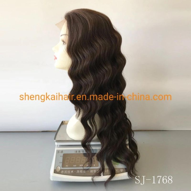 China Wholesale Good Quality Full Handtied Long Hair Heat Resistant Synthetic Lace Front Wigs