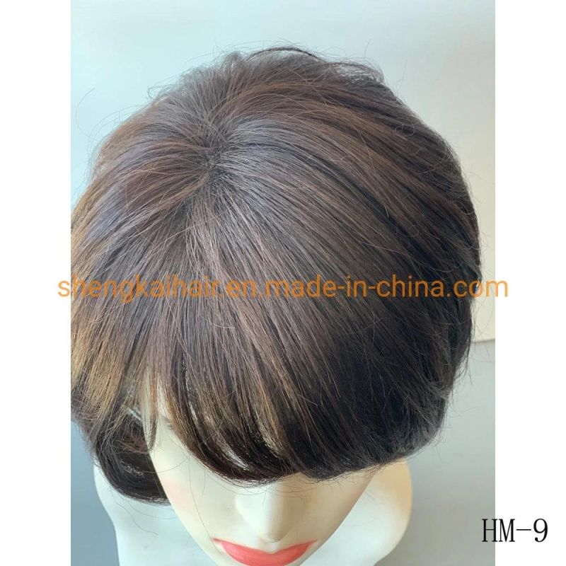 Wholesale Popular Style Human Hair Synthetic Mix Full Handtied Ladies Hair Wigs