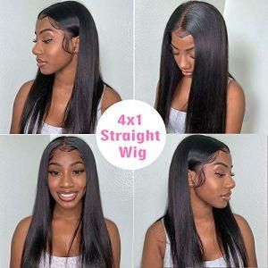 Natural Color 26 Inch 13X4 Straight Lace Frontal Wigs for Black Women