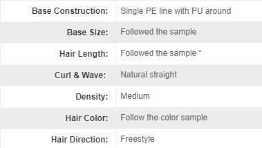 Single PE Line 3cmx3cm Integration Hairpiece