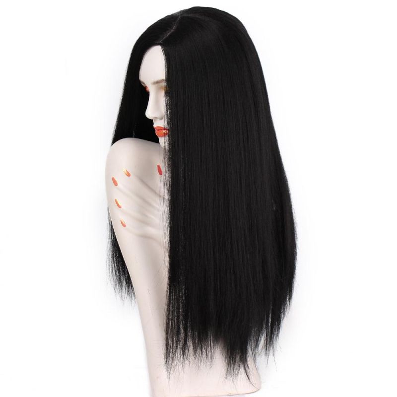 24inch Long Silky Straight Wave Natural Heat Resistant Synthetic Fiber Human Hair Wig