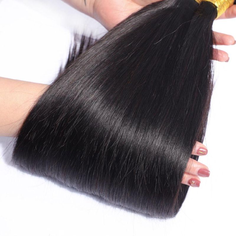 Unprocessed Peruvian Virgin Hair Straight Bundles Weaving 100g Black Color