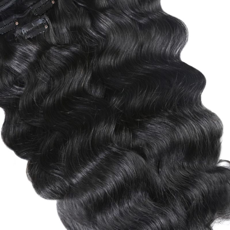 Body Wave Clip in Human Hair Extension Clip in Head Brazilian Machine Made Remy Hair #1 #1b #613 #27