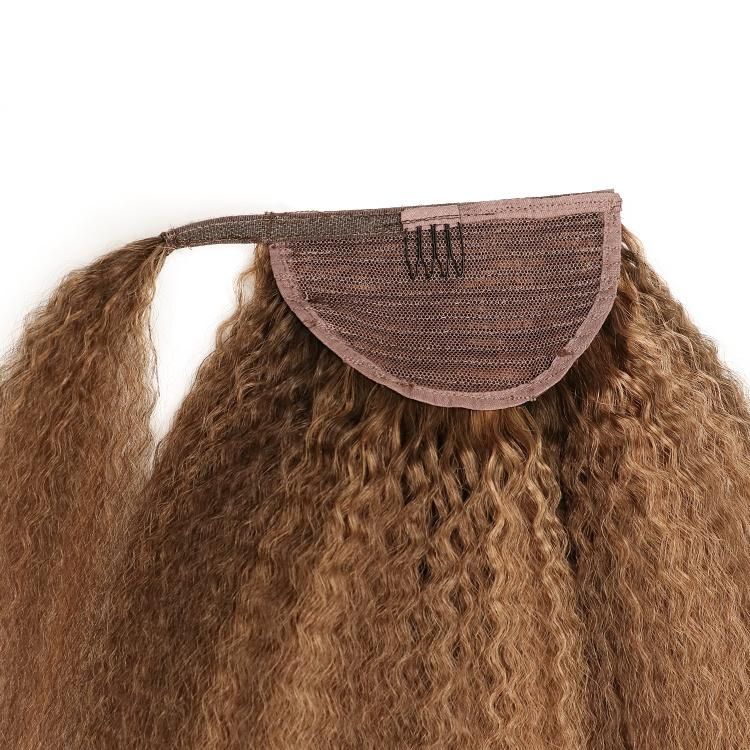 Unprocessed Natural Yaki Kinky Straight Human Hair Ponytail Hair Extension