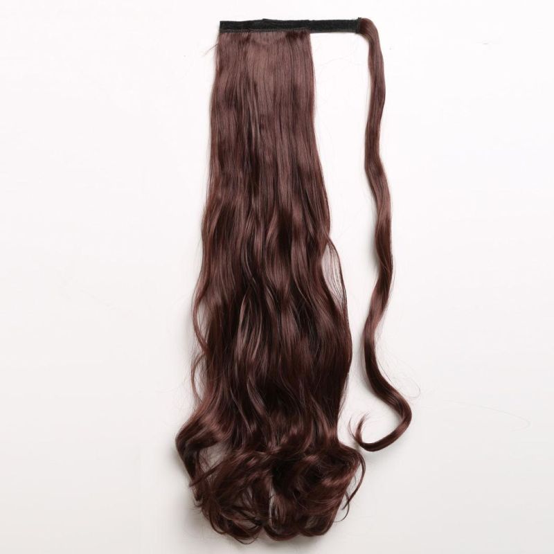 24inch Synthetic Hair Extension Ombre Blond Magic Paste Drawstring Ponytail Human Hair Bundles