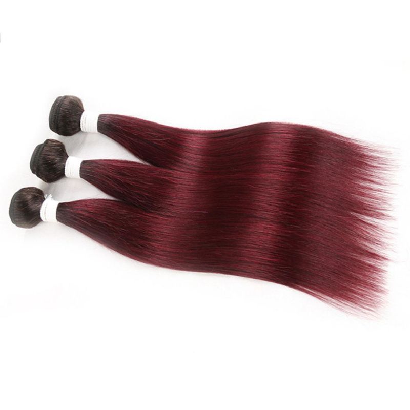 Brazilian Human Hair Straight Hair Bundles Burgundy Red Blonde Brown Color Remy Human Hair Weaving Bundles Extensions