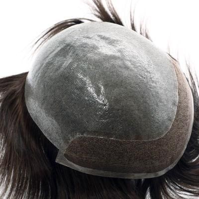 Lace Front Human Hair Stock Men&prime;s Toupee