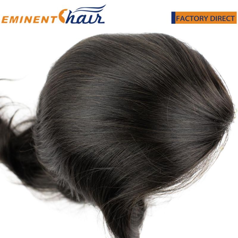 Human Hair All Backwards Fine Mono with Clear PU All Around Hairpiece for Women