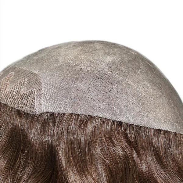 Human Hair Super Thin Skin with Fine Welded Mono Front Toupee for Women