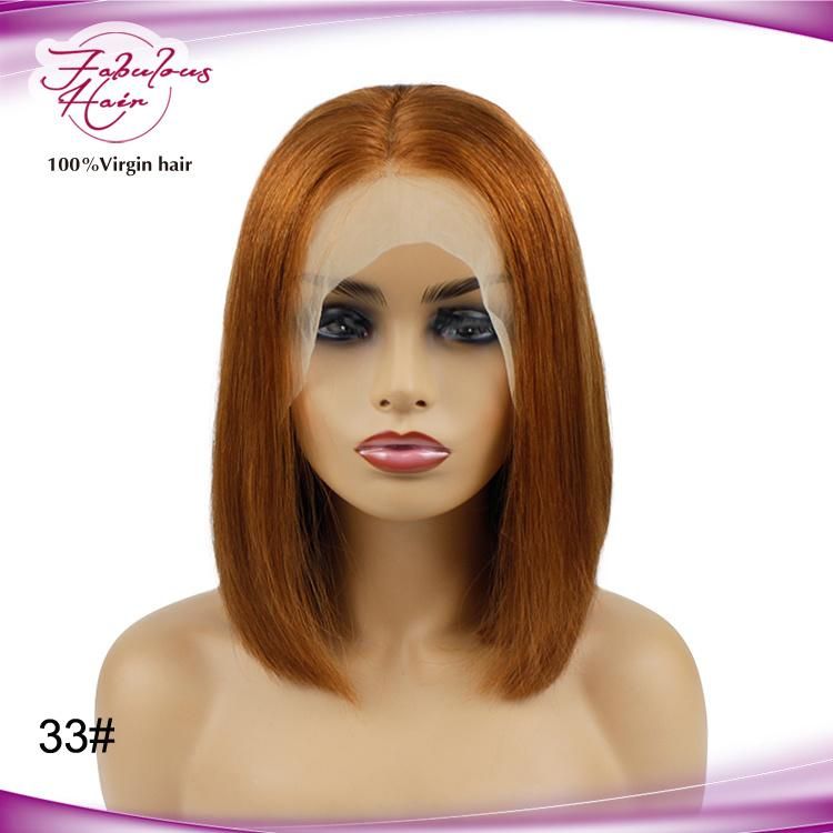 100% Short Remy Human Natural Hair Brazilian Lace Front Wigs