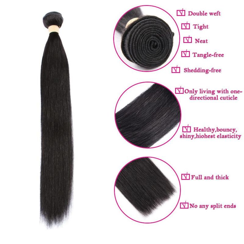Human Hair Weave Bundles Straight 8-40inch 100% Human Hair Weave Bundles Natural Color Remy Hair Extensions