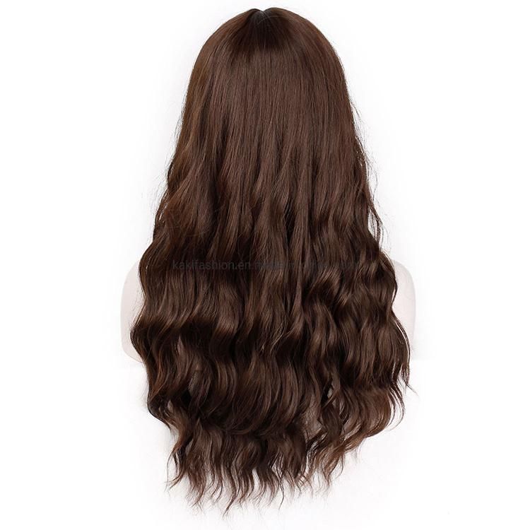 High Quality Wholesale Long Wavy Wigs with Bangs Heat Resistant Synthetic Kinky Curly Wigs for Black Women