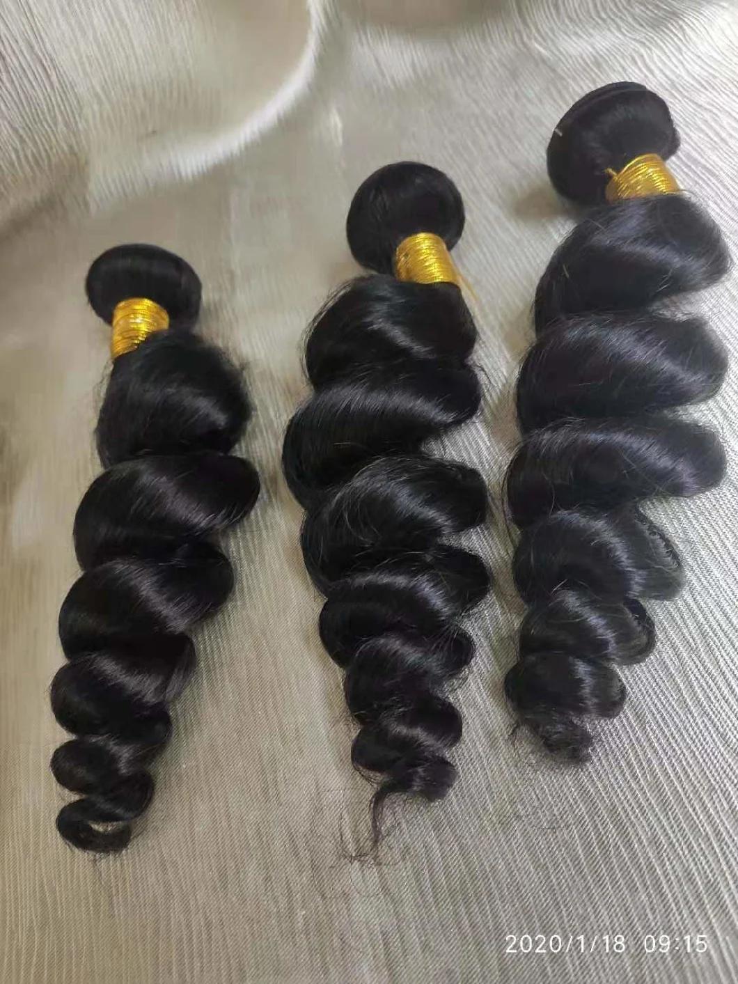 100% Cuticle Aligned 10A Loose Wave Peruvian Human Hair Bundles