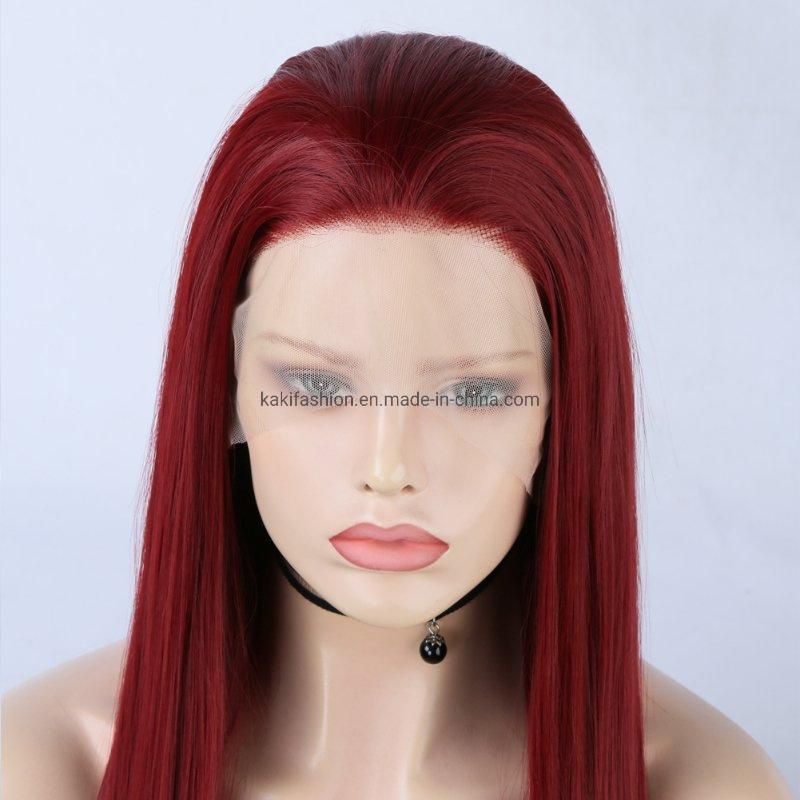 Hot Selling Natural Straight High Quality Fiber Cheap Synthetic Hair Red Wigs