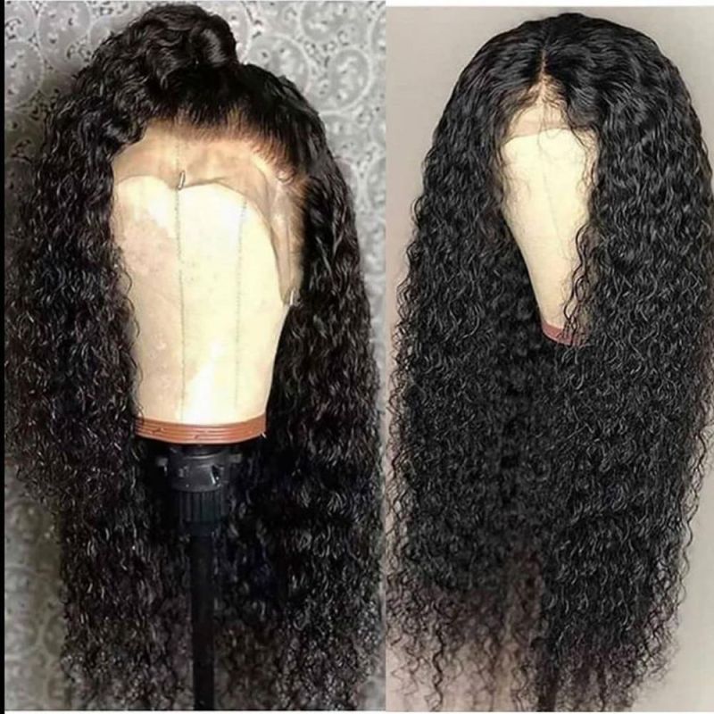 Vrigin Brazilian Hair Curly Human Hair Lace Wig