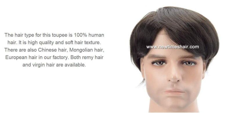 Real Natural Human Hair Men′s Luxury Hair System