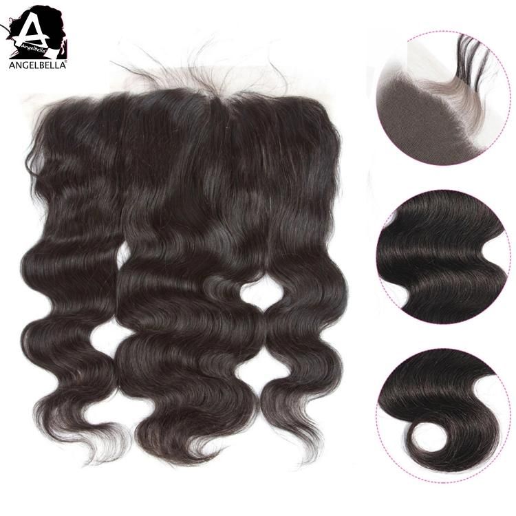 Angelbella Wholesale Price Swiss Lace Frontal 13X6 Body Wave Free Parting Human Hair Silk Frontal