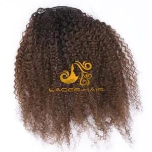 #1b/4 Afro Curly 4b4c Ponytail Extensions Remy Human Hair in Stock