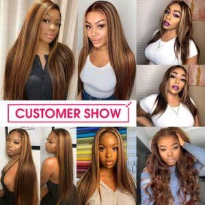 13X6 Lady Middle Part Straight Highlight 27 Colored Lace Front Wigs