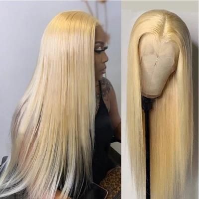 Tangle Free 613 Blonde Straight Wigs 13*4 Lace Frontal Human Hair Wig