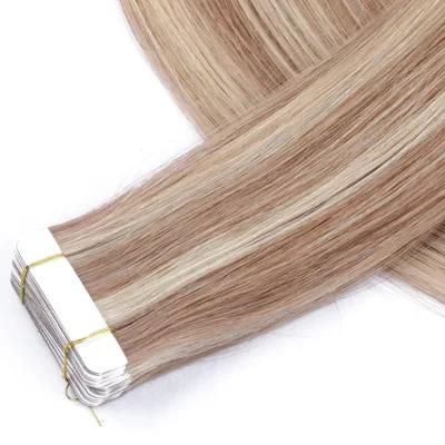 Hair for Woman Skin Weft Adhesive Tape in Human Hair Extensions Invisible Non-Remy Straight Blonde Brown Black 40PC