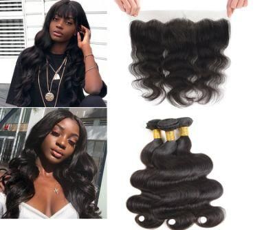 Body Wave Bundles with Frontal Brazilian Frontal Closure with Bundles