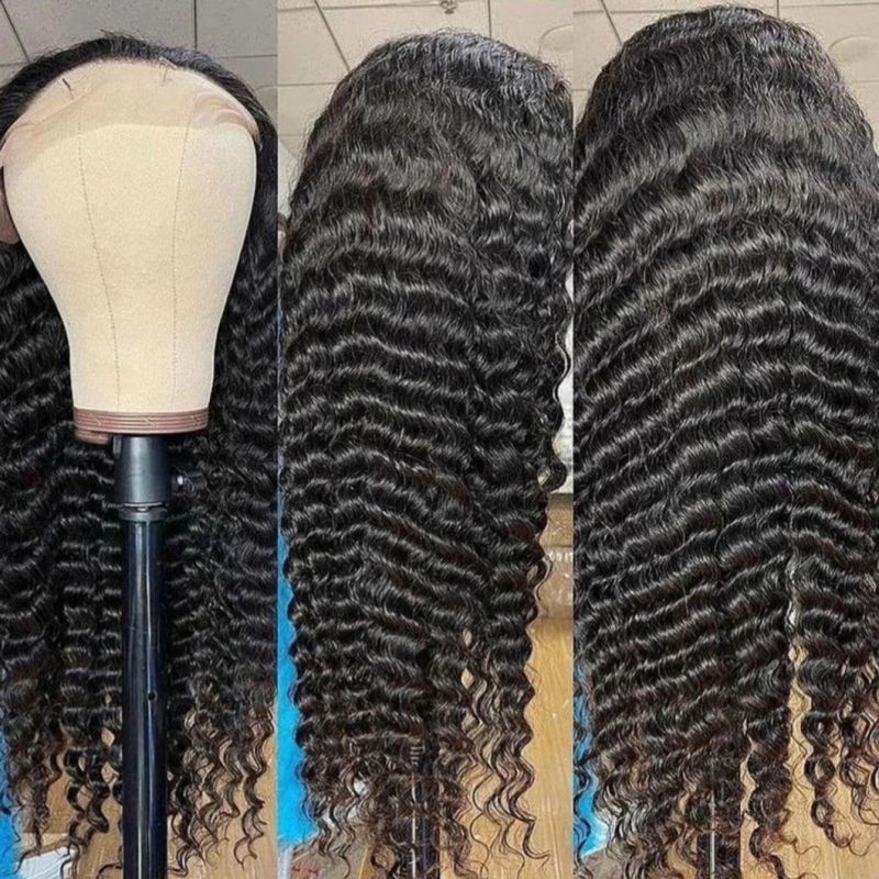HD Lace Frontal Wig Deep Wave Human Hair Lace Front 4X4 Wigs with Closure Pre Plucked Bleached Knots Wigs 150% 13X4 Loose Deep T Part Lace Wig 28 Inch