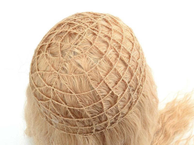100% Blond Color Full PE Line Handtied Top Grade Remy Virgin Hair Women Topper Toupee