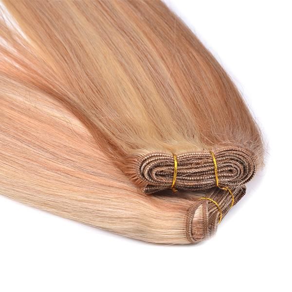 Highlight Blond Color P18/613# Indian Remi Human Hair Machine Weft