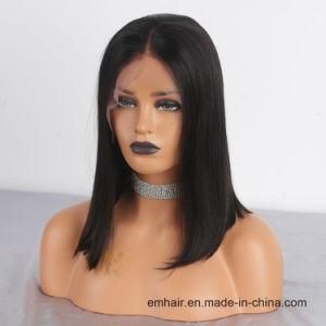 Hot Selling Natural Color High Quality Short Bob 130% Density Full Lace Straight 100% Human Hair Wig