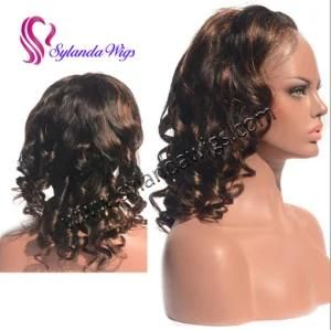 #1b-30 Curly Wave Brazilian Human Hair Lace Frontal Wigs 6&quot;-26&quot; Human Hair Wigs with Free Shipping