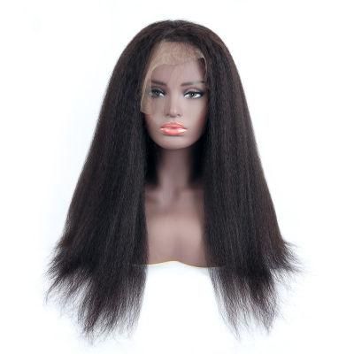 Human Hair Lace Front Wigs, Transparent HD Lace Wig Kinky Straight Wig, Natural Black Wigs Human Hair Lace Front