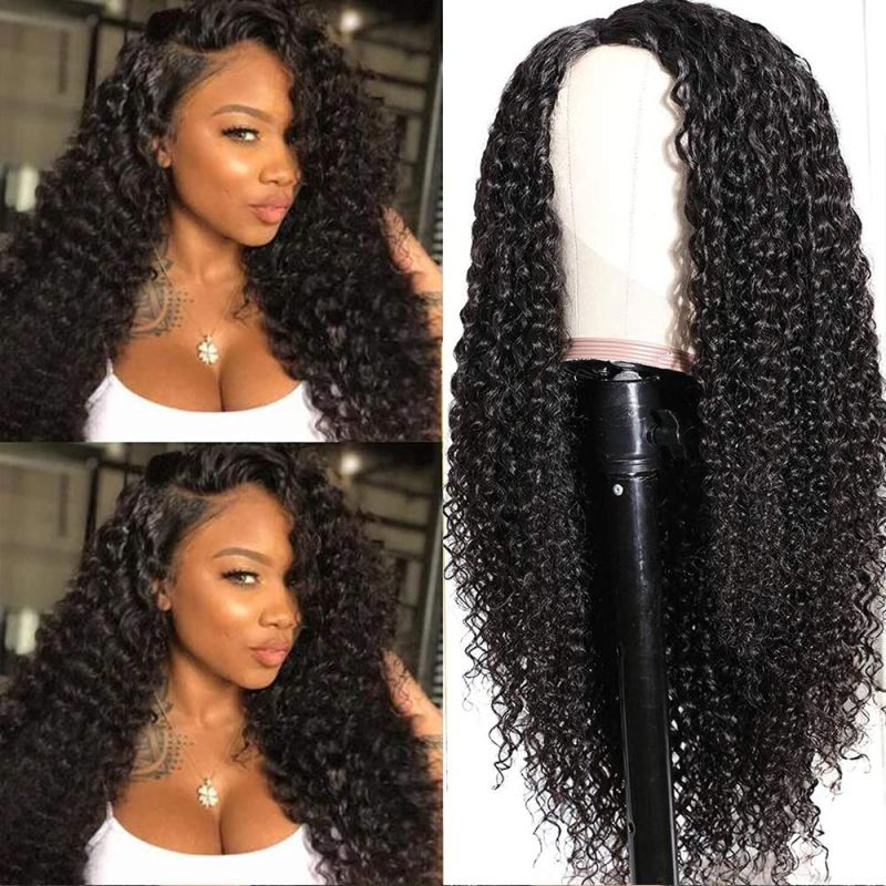Jerry Curly 13X4 Lace Front Human Hair Wigs 150% Density, Unprocessed Brazilian Virgin Hair Free Part Wig Pre Plucked with Baby Hair 28inch