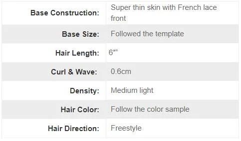 Ljc1820 Afro Curl Natural Human Hair Toupee