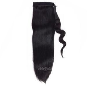 Brazilian Straight Jet Black Ponytail 100% Human Hair Extension