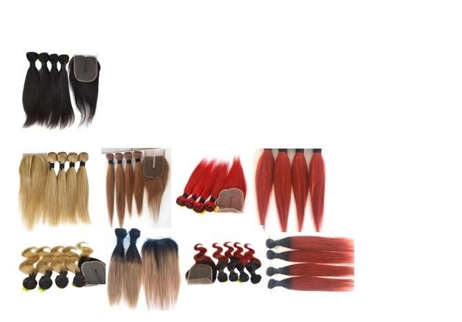 Cheap Price 100% Human Hair 4 Bundles with Closure Pack Deal