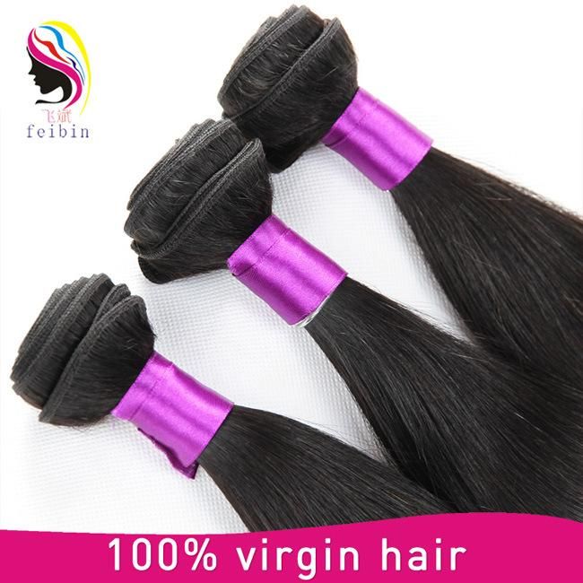 Natural Color Straight Brazilian Remy Human Hair Weave with Closure