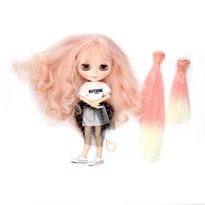 15cm 20cm 25cm Long Straight Wave Curly High Temperature Fiber BJD SD Wigs DIY Synthetic Hair for Doll Making