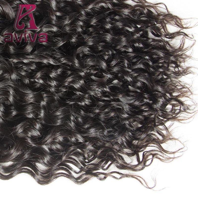 Peruvian Water Curly Virgin Hair Double Weft Human Hair Extension Natural Black