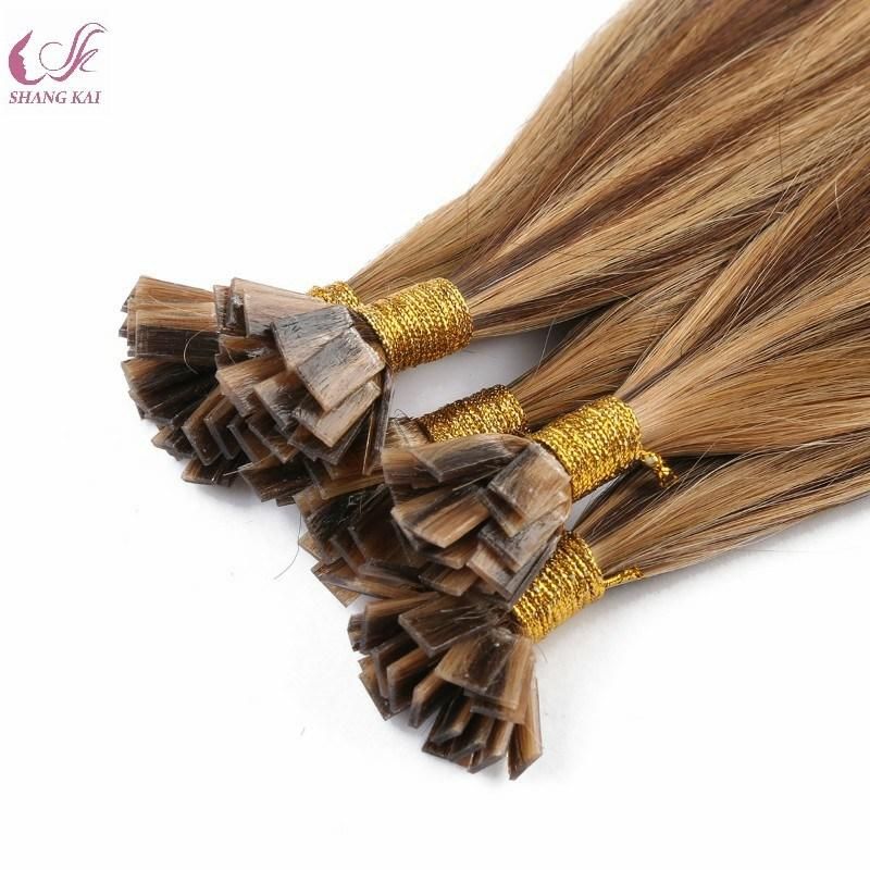 Wholesale Prebonded Hair Double Drawn Italy Keratin Flat Tip Hair Extension for Woman